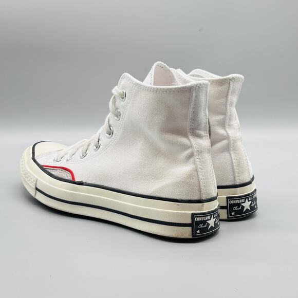 Converse Shoes Womens 7.5 White Red Chuck Taylor All Star 70 High Top Sneakers - Picture 5 of 11